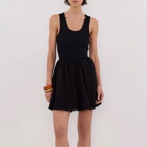 DISSH Sia Mini Skirt Black Cotton Linen Blend Size 6